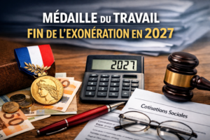illustration fin de l'exonération de la médaille du travail